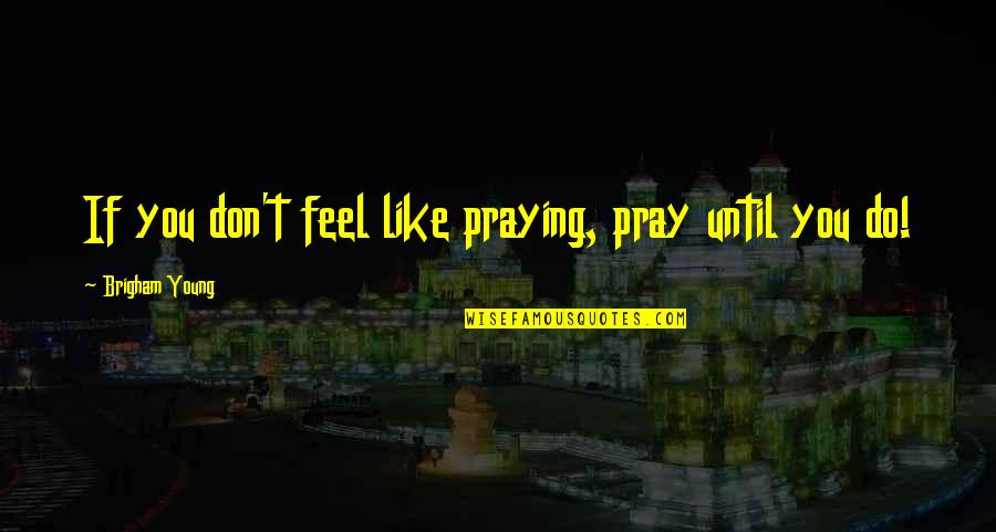 Do You Ever Feel Like Quotes By Brigham Young: If you don't feel like praying, pray until