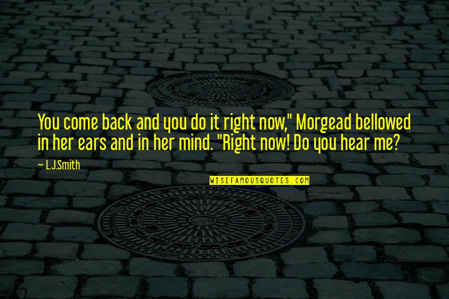 Do You Hear Me Quotes By L.J.Smith: You come back and you do it right