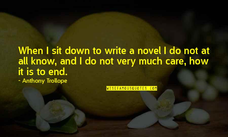 Do You Know How Much I Care Quotes By Anthony Trollope: When I sit down to write a novel