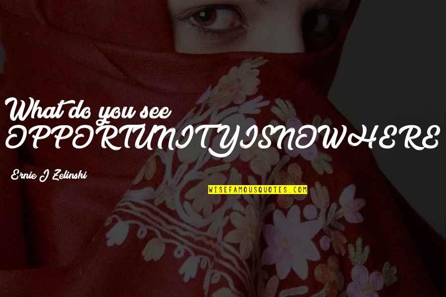 Do You See Quotes By Ernie J Zelinski: What do you see? OPPORTUNITYISNOWHERE Do You See Quotes By Ernie J Zelinski: What do you see? OPPORTUNITYISNOWHERE