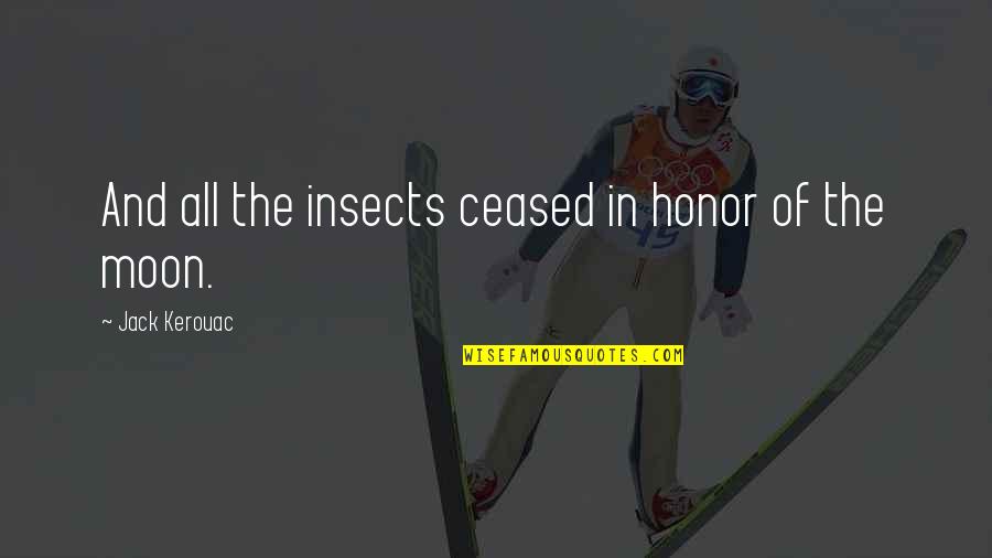 Do You Think I Am A Fool Quotes By Jack Kerouac: And all the insects ceased in honor of