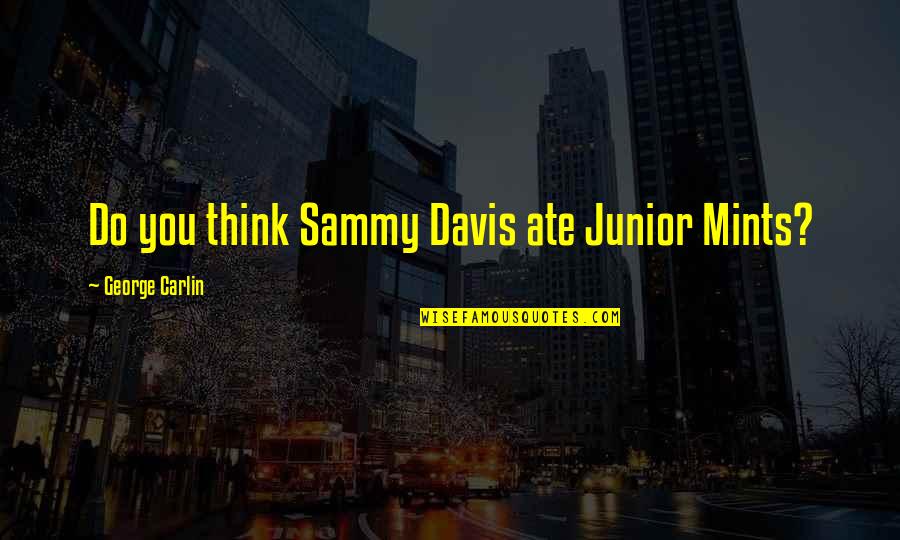 Do You Think I Am Stupid Quotes By George Carlin: Do you think Sammy Davis ate Junior Mints?