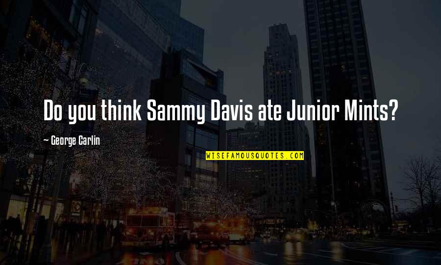 Do You Think I'm Stupid Quotes By George Carlin: Do you think Sammy Davis ate Junior Mints?