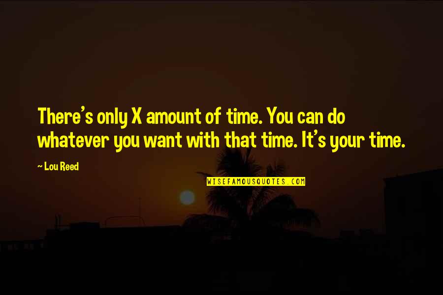 Do You Want It Quotes By Lou Reed: There's only X amount of time. You can