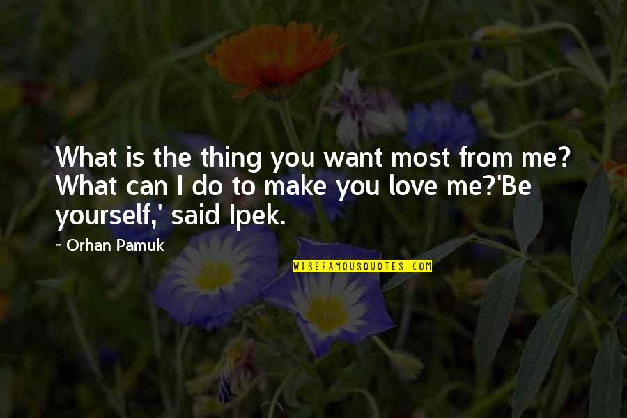 Do You Want To Make Love Quotes By Orhan Pamuk: What is the thing you want most from