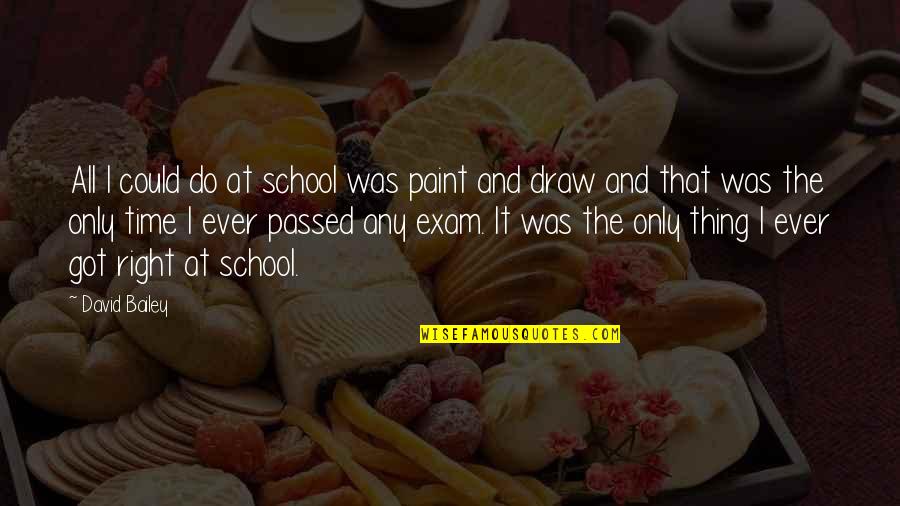 Do Your Best Exam Quotes By David Bailey: All I could do at school was paint Do Your Best Exam Quotes By David Bailey: All I could do at school was paint