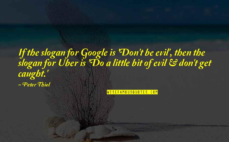 Do Your Bit Quotes By Peter Thiel: If the slogan for Google is 'Don't be