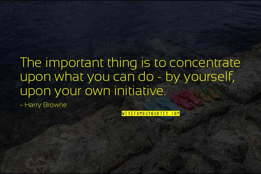 Do Your Own Thing Quotes By Harry Browne: The important thing is to concentrate upon what