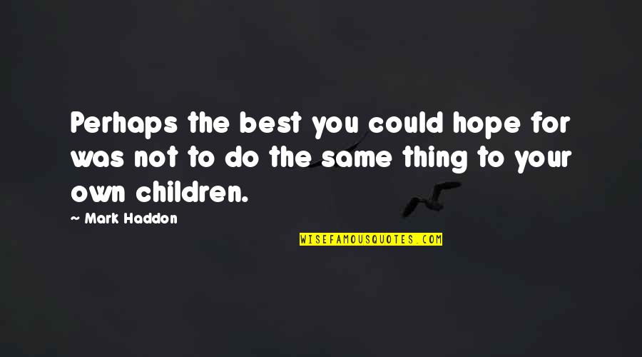 Do Your Own Thing Quotes By Mark Haddon: Perhaps the best you could hope for was