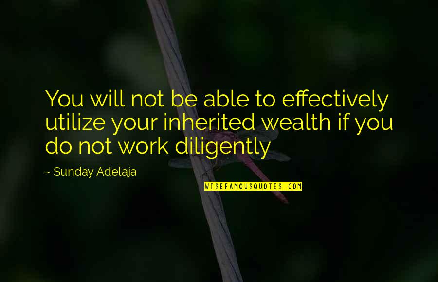 Do Your Work Quotes By Sunday Adelaja: You will not be able to effectively utilize