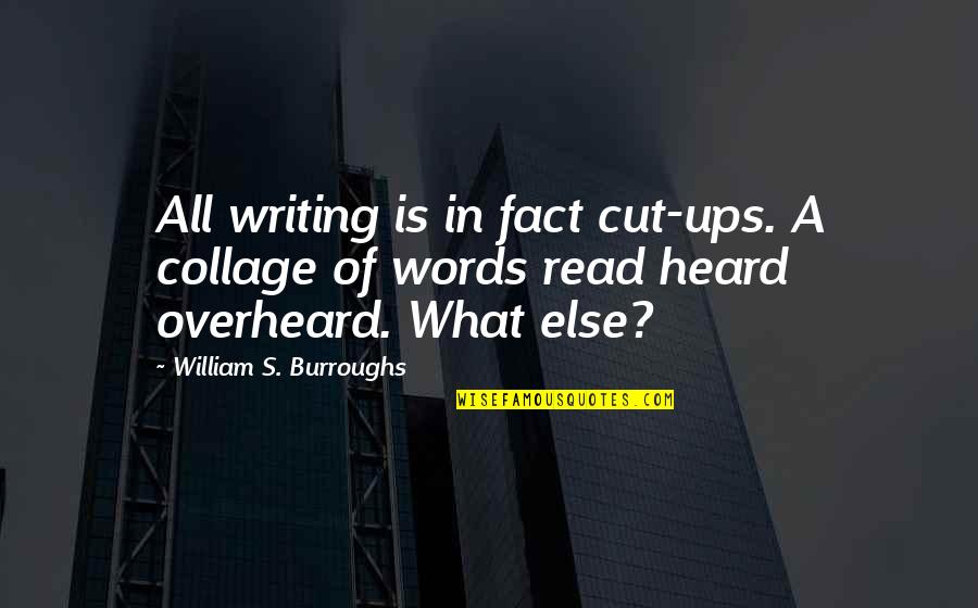 Dobber Quotes By William S. Burroughs: All writing is in fact cut-ups. A collage