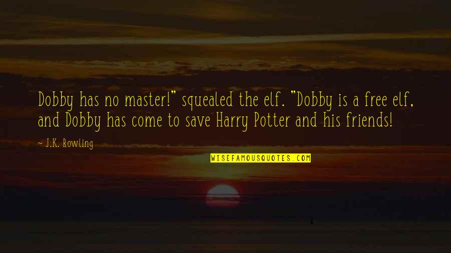 Dobby Harry Potter Quotes By J.K. Rowling: Dobby has no master!" squealed the elf. "Dobby