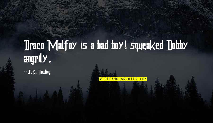 Dobby's Quotes By J.K. Rowling: Draco Malfoy is a bad boy! squeaked Dobby