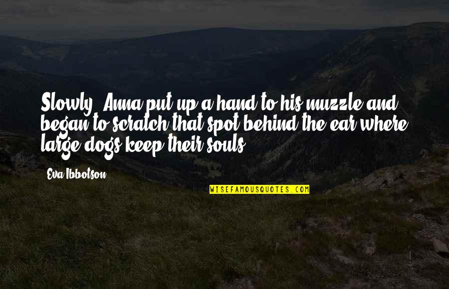 Dobourdough Quotes By Eva Ibbotson: Slowly, Anna put up a hand to his