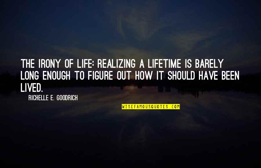 Dobrick Family 2019 Quotes By Richelle E. Goodrich: The irony of life: Realizing a lifetime is Dobrick Family 2019 Quotes By Richelle E. Goodrich: The irony of life: Realizing a lifetime is