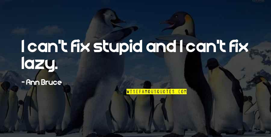 Dobrynin Podkarpackie Quotes By Ann Bruce: I can't fix stupid and I can't fix