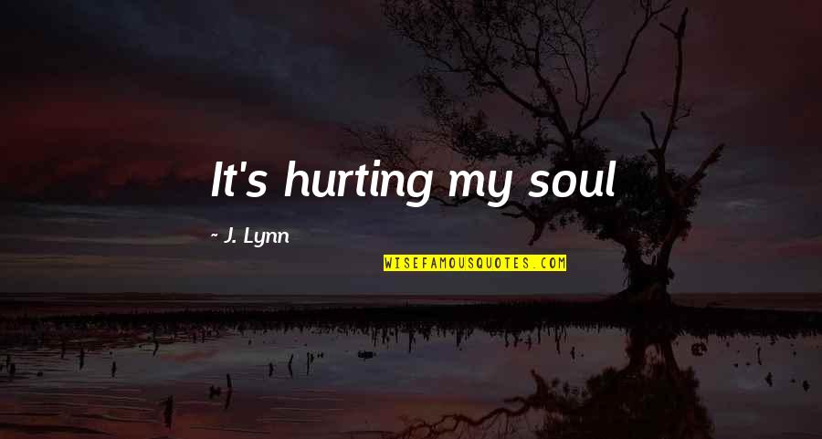 Dobrynin Podkarpackie Quotes By J. Lynn: It's hurting my soul