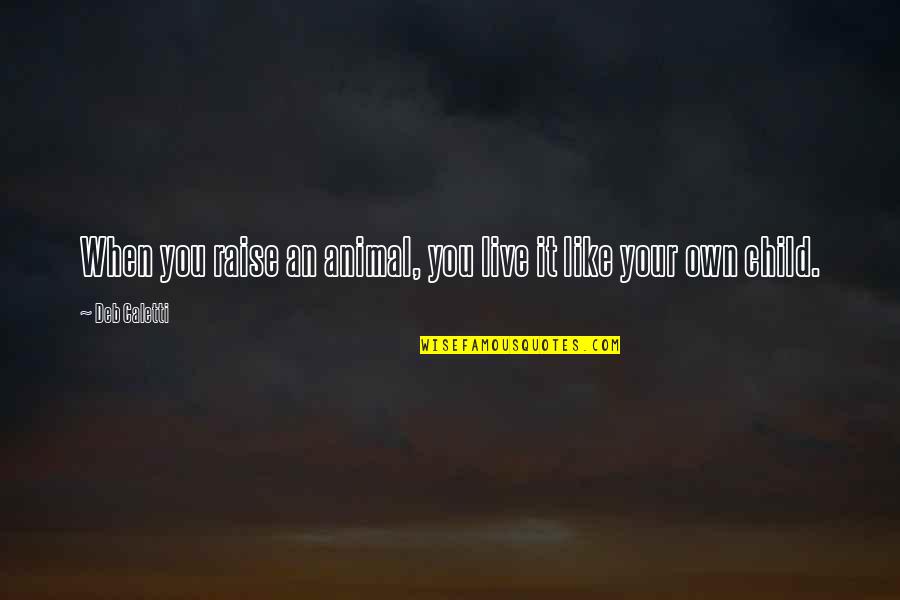 Docela Velk Quotes By Deb Caletti: When you raise an animal, you live it