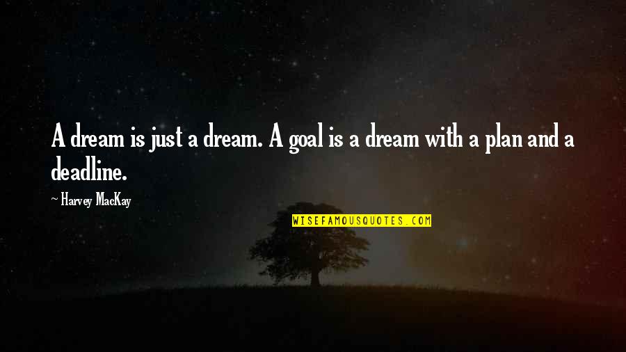 Docentes In English Quotes By Harvey MacKay: A dream is just a dream. A goal