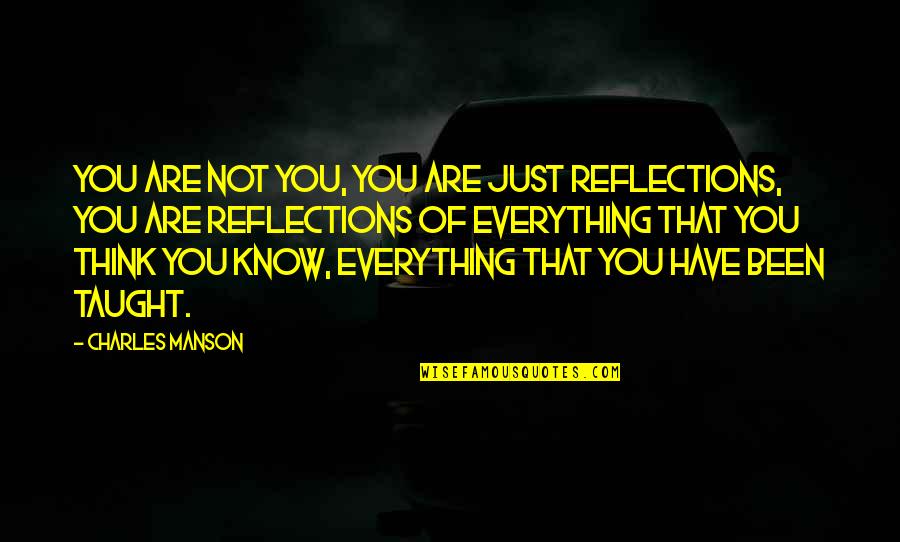 Docentes Sea Quotes By Charles Manson: You are not you, you are just reflections,