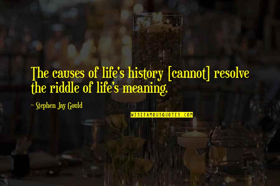 Docilidad Al Quotes By Stephen Jay Gould: The causes of life's history [cannot] resolve the