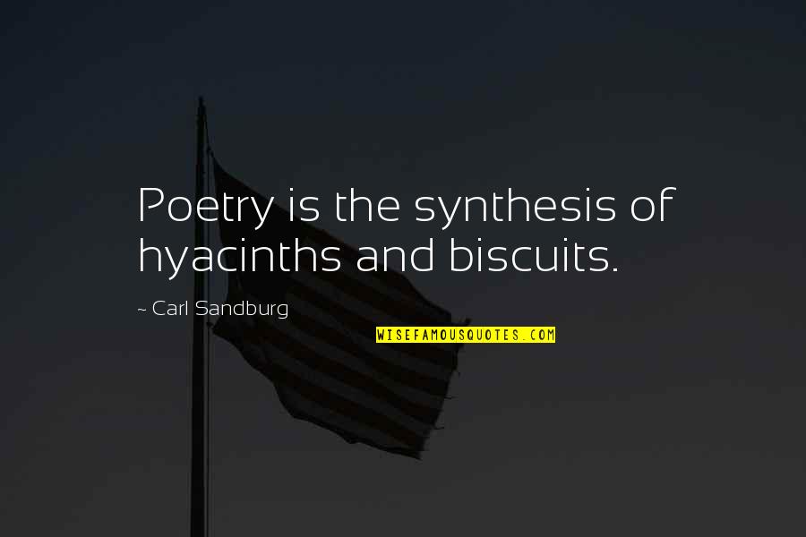 Doctahoe Quotes By Carl Sandburg: Poetry is the synthesis of hyacinths and biscuits.