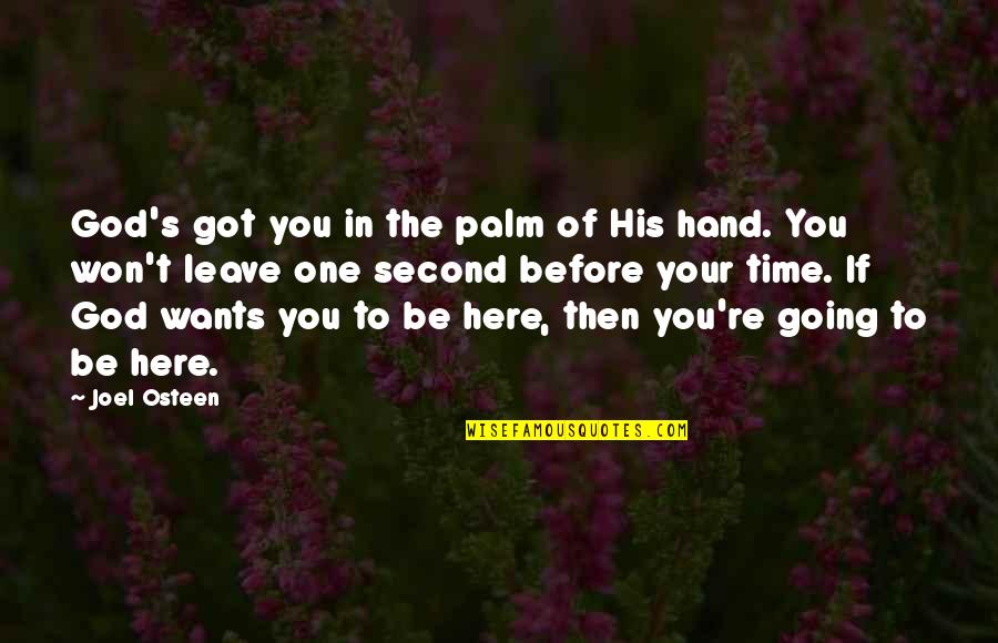 Doctor Rank Quotes By Joel Osteen: God's got you in the palm of His