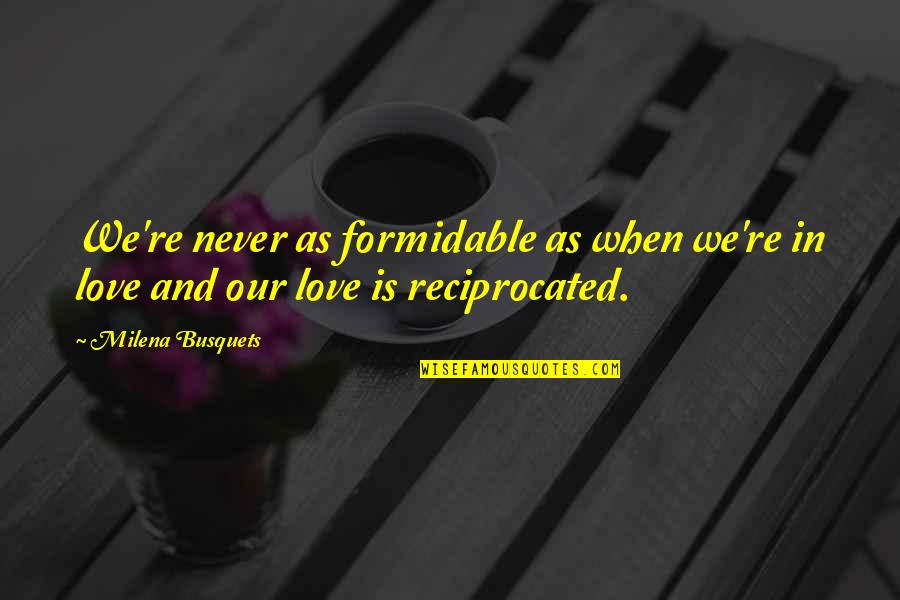 Doctors Inspirational Quotes By Milena Busquets: We're never as formidable as when we're in