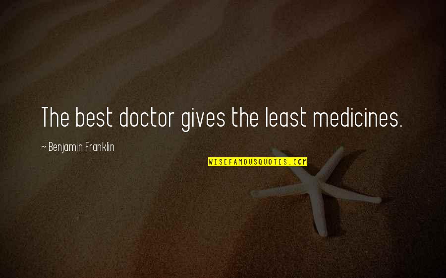 Doctors Quotes By Benjamin Franklin: The best doctor gives the least medicines. Doctors Quotes By Benjamin Franklin: The best doctor gives the least medicines.