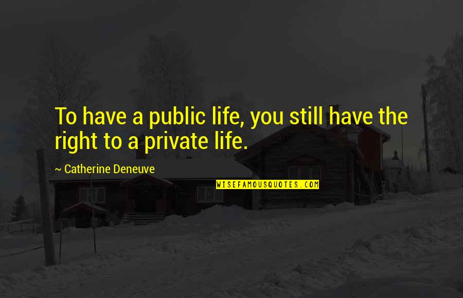 Doctorzhivago Quotes By Catherine Deneuve: To have a public life, you still have