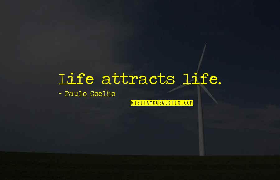 Doctrine In The Bible Quotes By Paulo Coelho: Life attracts life.