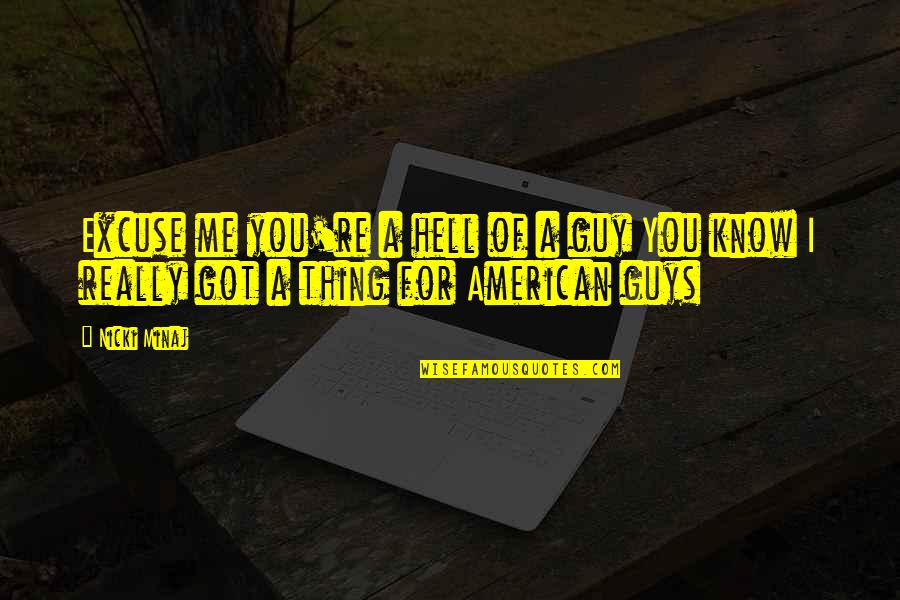 Dodelijk Ongeval Herzele Quotes By Nicki Minaj: Excuse me you're a hell of a guy