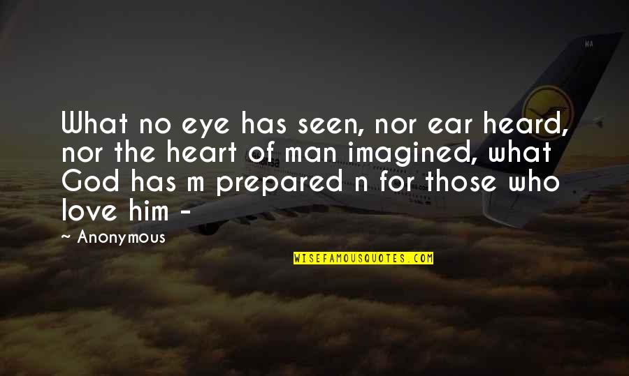 Dody Chang Quotes By Anonymous: What no eye has seen, nor ear heard,