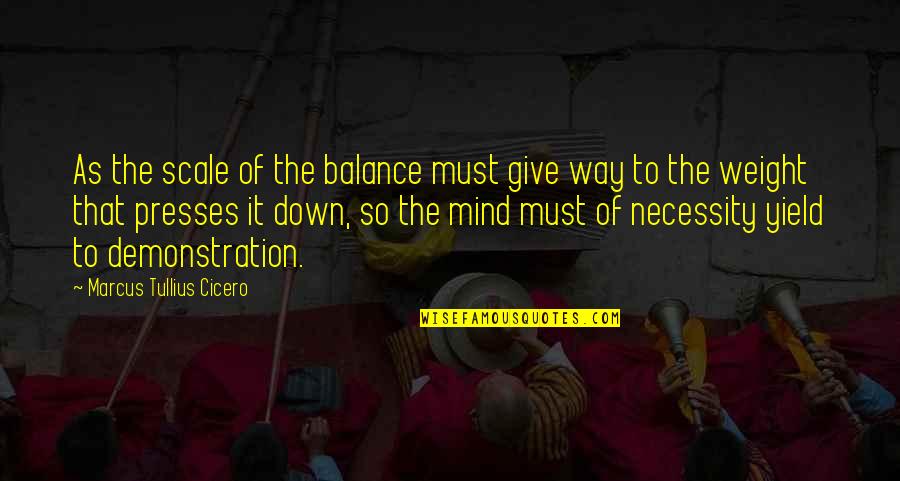 Dody Chang Quotes By Marcus Tullius Cicero: As the scale of the balance must give