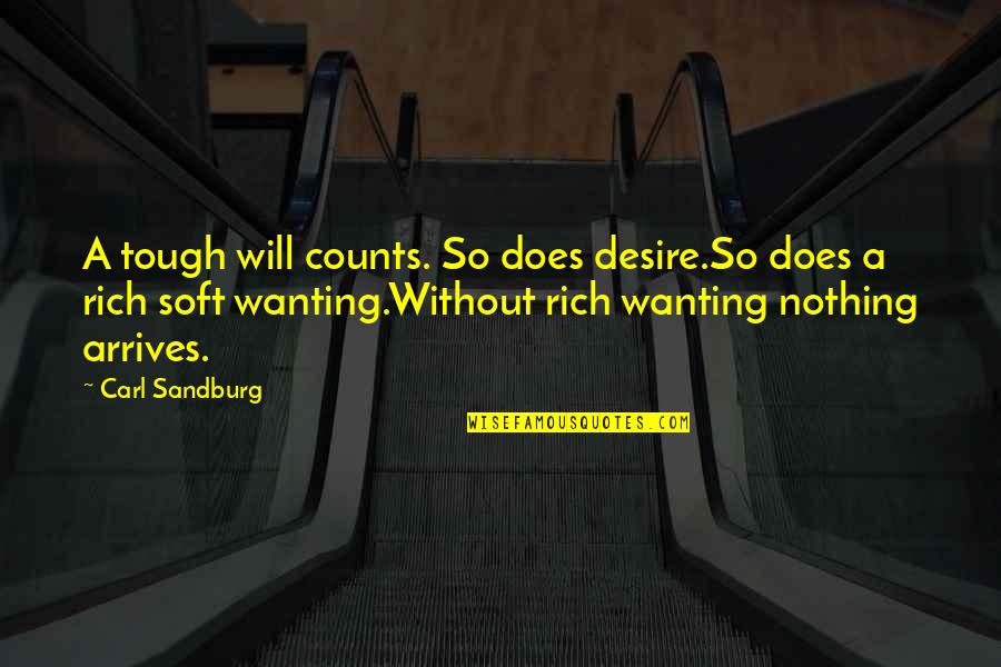 Doentes Assintomaticos Quotes By Carl Sandburg: A tough will counts. So does desire.So does