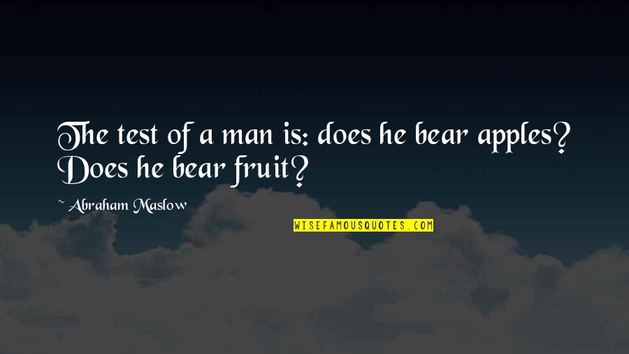 Does A Bear Quotes By Abraham Maslow: The test of a man is: does he