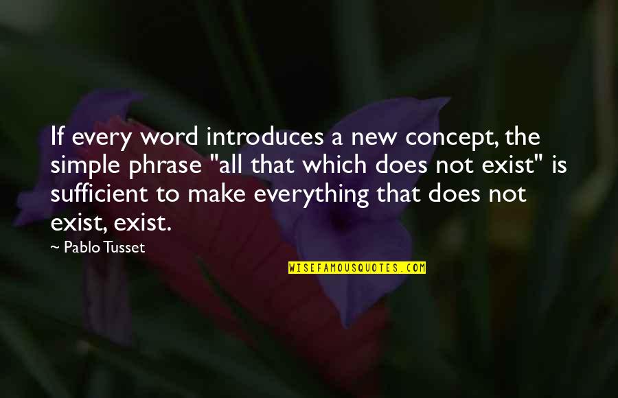Does Not Exist Quotes By Pablo Tusset: If every word introduces a new concept, the