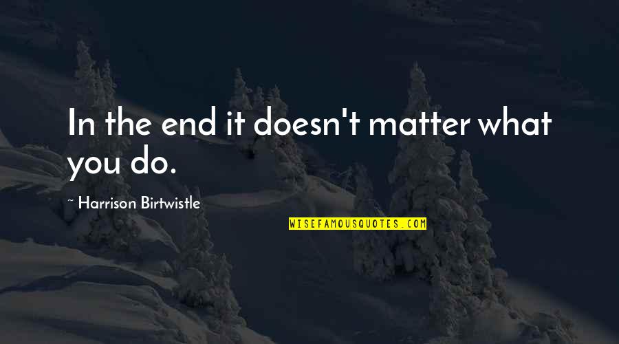 Doesn't Matter What You Do Quotes By Harrison Birtwistle: In the end it doesn't matter what you