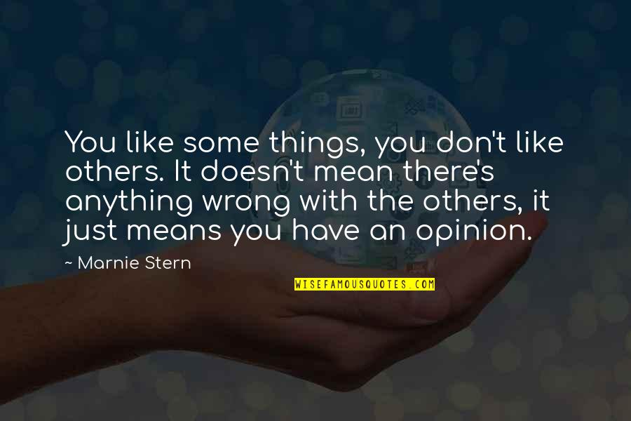 Doesn't Mean Anything Quotes By Marnie Stern: You like some things, you don't like others.