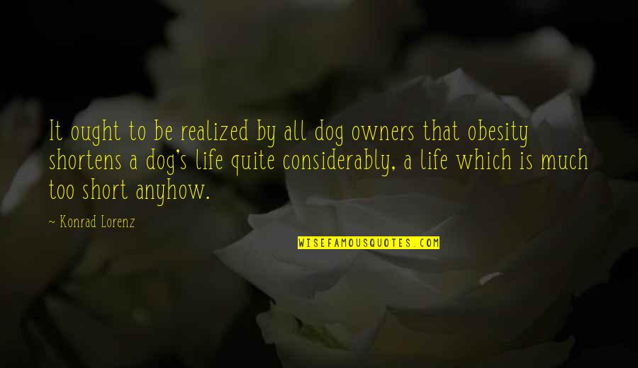 Doesnt Take Much To Open Your Eyes Quotes By Konrad Lorenz: It ought to be realized by all dog