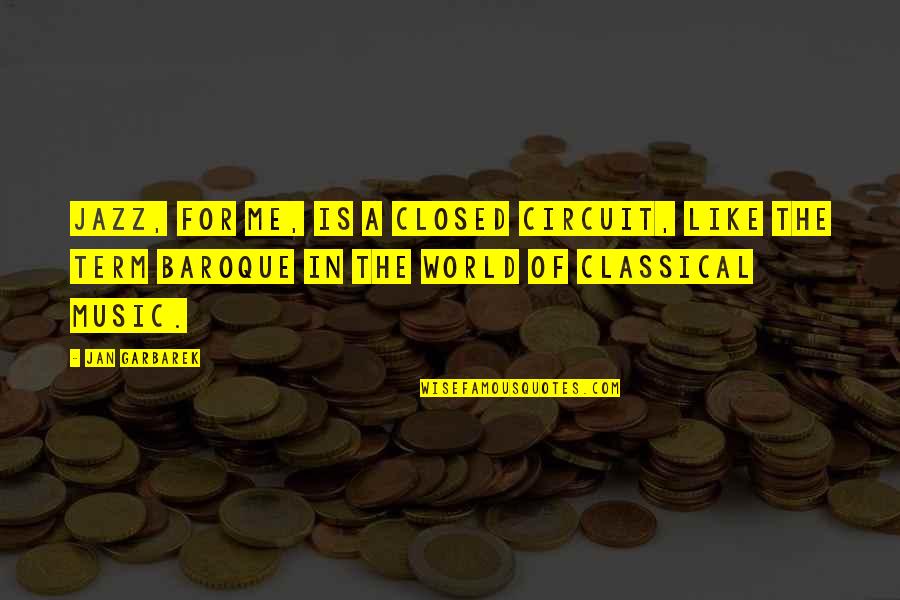 Doeuvres Ideas Quotes By Jan Garbarek: Jazz, for me, is a closed circuit, like Doeuvres Ideas Quotes By Jan Garbarek: Jazz, for me, is a closed circuit, like