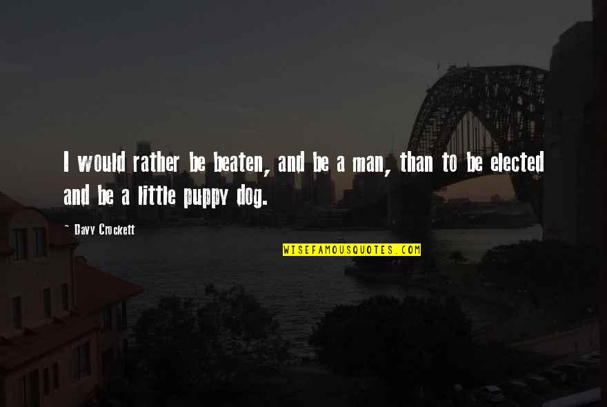 Dog And A Man Quotes By Davy Crockett: I would rather be beaten, and be a