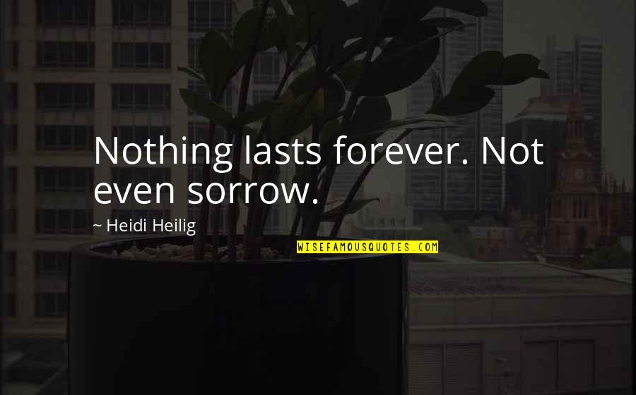 Dog And Bone Quotes By Heidi Heilig: Nothing lasts forever. Not even sorrow.