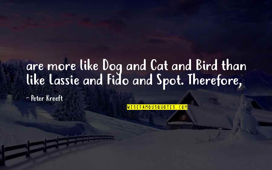 Dog And Cat Quotes By Peter Kreeft: are more like Dog and Cat and Bird