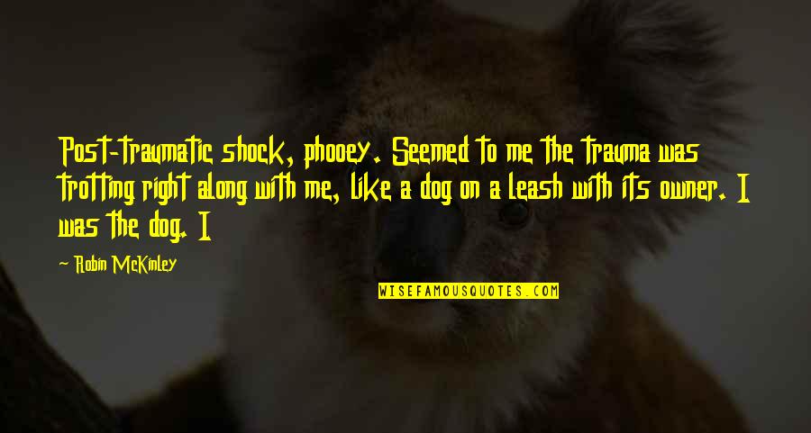 Dog And Owner Quotes By Robin McKinley: Post-traumatic shock, phooey. Seemed to me the trauma