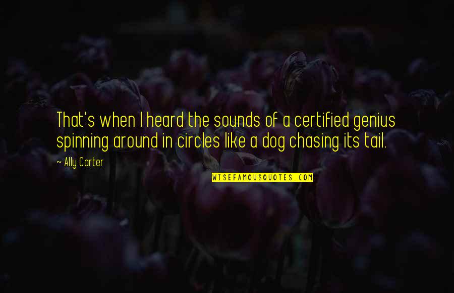 Dog Chasing Tail Quotes By Ally Carter: That's when I heard the sounds of a