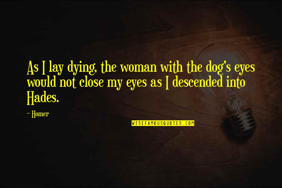 Dog Dying Quotes By Homer: As I lay dying, the woman with the