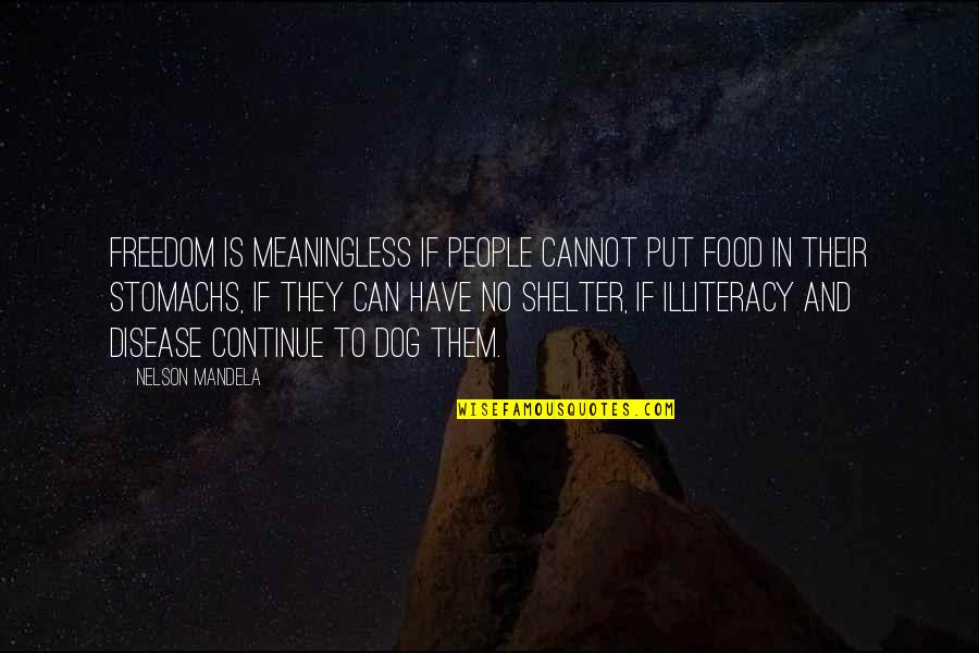 Dog Food Quotes By Nelson Mandela: Freedom is meaningless if people cannot put food