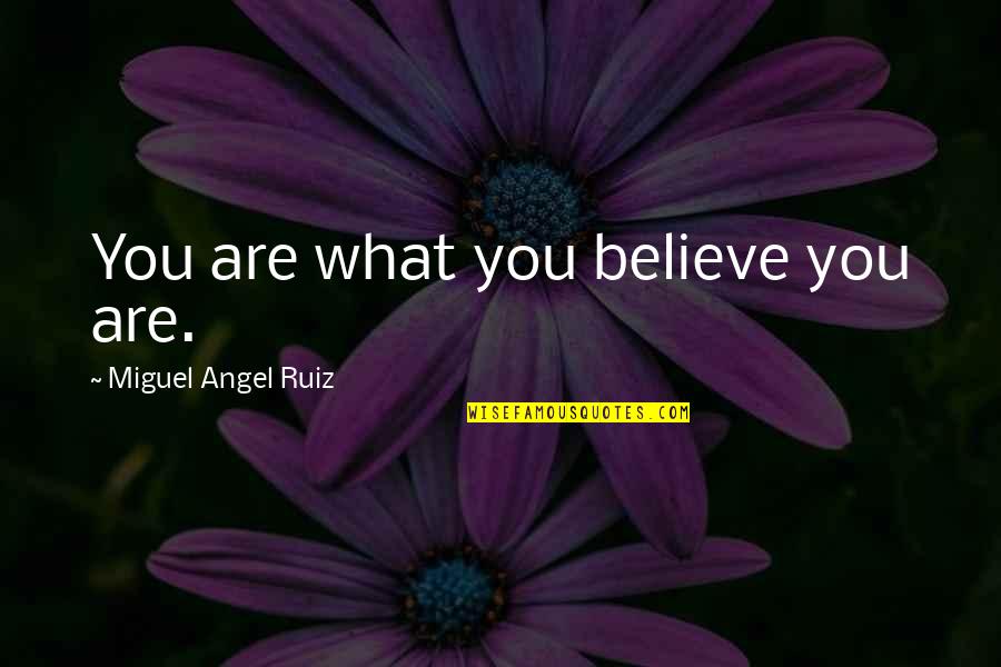 Dog Life Lesson Quotes By Miguel Angel Ruiz: You are what you believe you are.