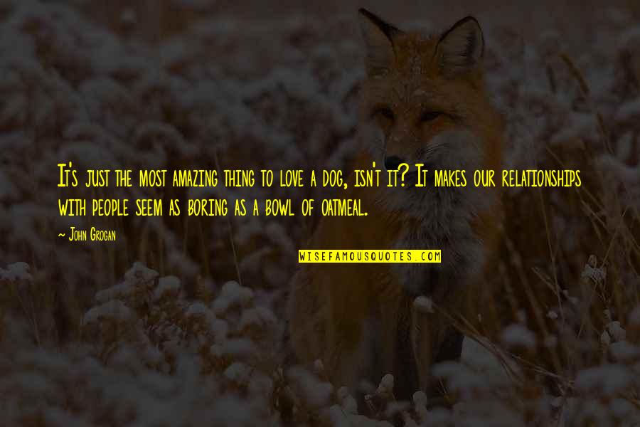 Dog Love Quotes By John Grogan: It's just the most amazing thing to love